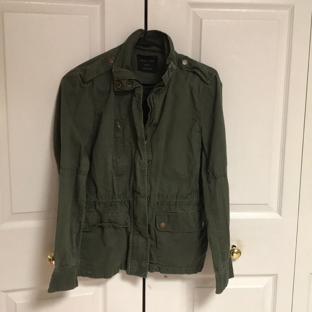 Army green jean jacket